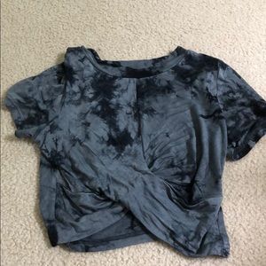 COPY - Grey tie dye knotted shirt